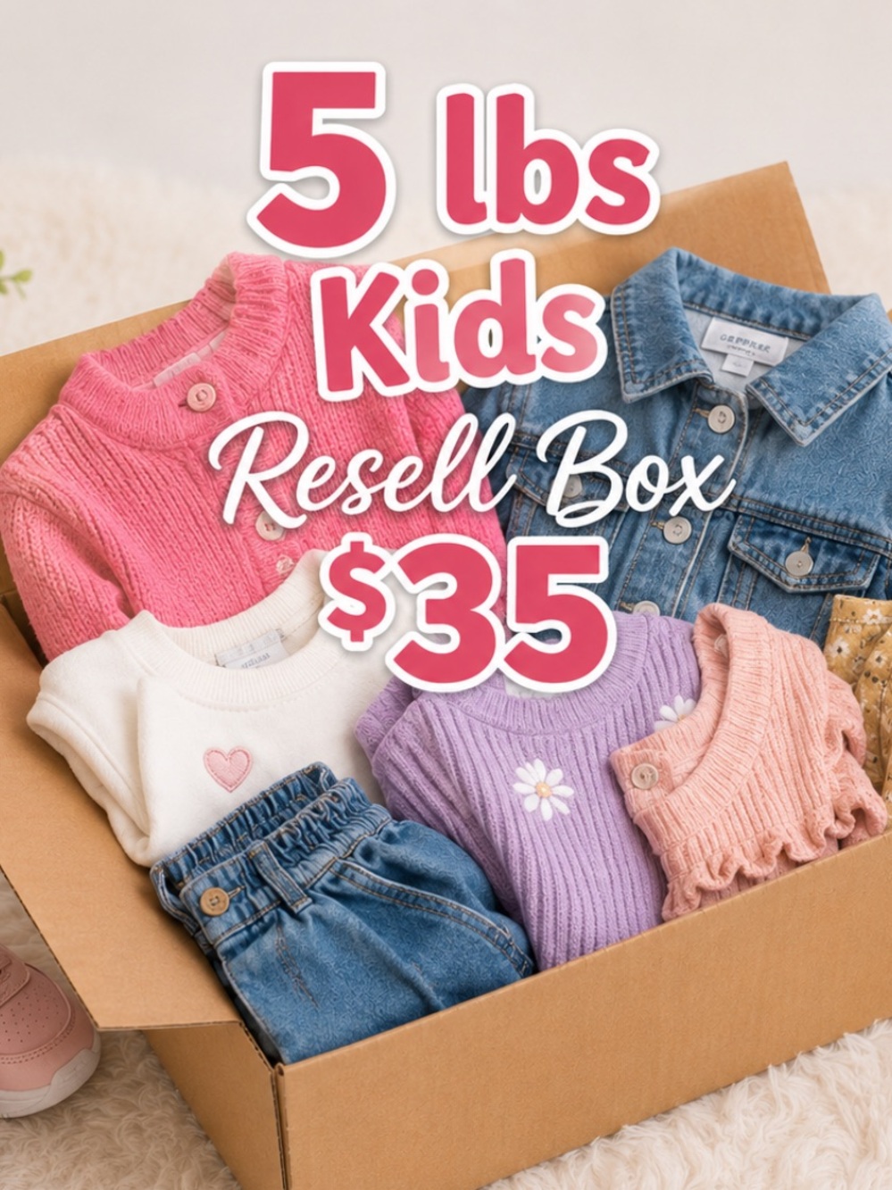Assorted Kids Clothing Resell Box Mix of Sizes Girls and/or Boys EUC